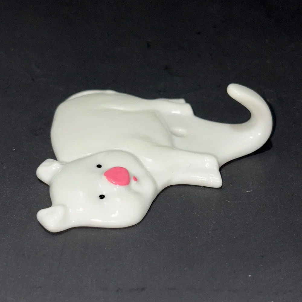 Vtg Takahashi San Francisco Ceramic Pig Wall Hook White Pink Farmhouse Japan